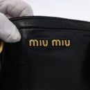 Miu Miu Hand Bag Vitellolux 2way Black Gold Auth 198533A-19