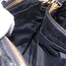 Miu Miu Hand Bag Vitellolux 2way Black Gold Auth 198533A-24