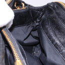 Miu Miu Hand Bag Vitellolux 2way Black Gold Auth 198533A-25