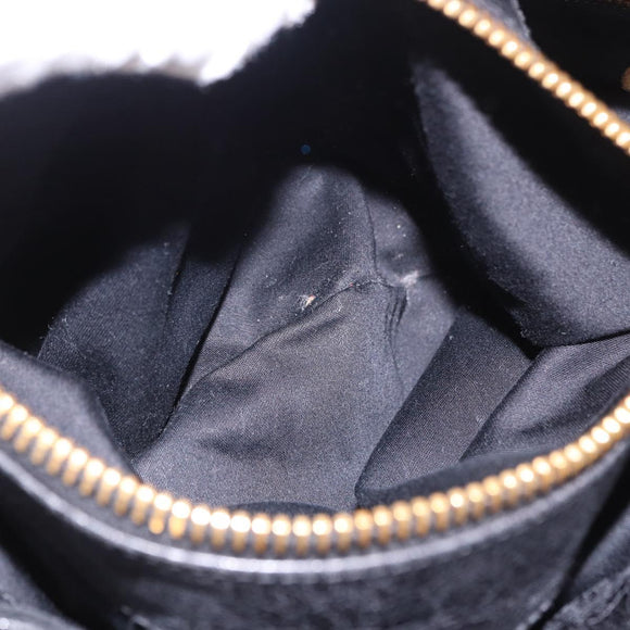 Miu Miu Hand Bag Vitellolux 2way Black Gold Auth 198533A