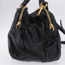 Miu Miu Hand Bag Vitellolux 2way Black Gold Auth 198533A-4