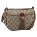 GUCCI GG Supreme Web Sherry Line Bag PVC Beige Gold 56 02 032 Auth 198534-1