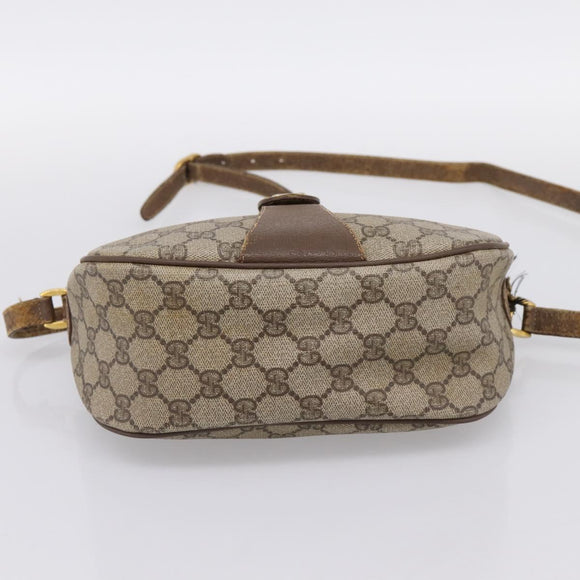 GUCCI GG Supreme Web Sherry Line Bag PVC Beige Gold 56 02 032 Auth 198534