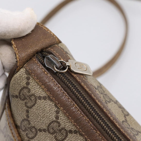 GUCCI GG Supreme Web Sherry Line Bag PVC Beige Gold 56 02 032 Auth 198534