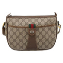 GUCCI GG Supreme Web Sherry Line Bag PVC Beige Gold 56 02 032 Auth 198534-13