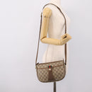 GUCCI GG Supreme Web Sherry Line Bag PVC Beige Gold 56 02 032 Auth 198534-26