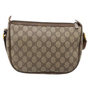GUCCI GG Supreme Web Sherry Line Bag PVC Beige Gold 56 02 032 Auth 198534-2