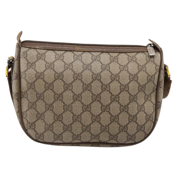 GUCCI GG Supreme Web Sherry Line Bag PVC Beige Gold 56 02 032 Auth 198534