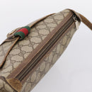 GUCCI GG Supreme Web Sherry Line Bag PVC Beige Gold 56 02 032 Auth 198534-6