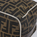 FENDI Zucca Canvas Vanity Hand Bag Black Brown Auth 198536-14