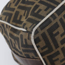FENDI Zucca Canvas Vanity Hand Bag Black Brown Auth 198536-15