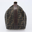FENDI Zucca Canvas Vanity Hand Bag Black Brown Auth 198536-3