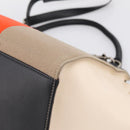 CELINE Trapeze Hand Bag Wool 2way Beige Silver Auth 198538V-18