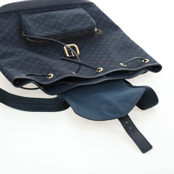LOUIS VUITTON Monogram Mini Montsouris GM Backpack TST Blue M92455 Auth 198542V