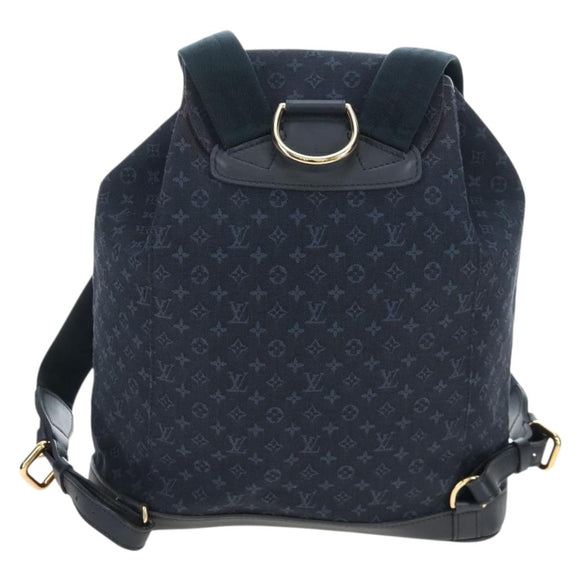 LOUIS VUITTON Monogram Mini Montsouris GM Backpack TST Blue M92455 Auth 198542V