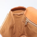 CELINE Macadam Shoulder Bag PVC Leather Beige Gold Tone Auth 198545-20