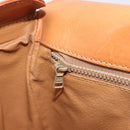 CELINE Macadam Shoulder Bag PVC Leather Beige Gold Tone Auth 198545-21