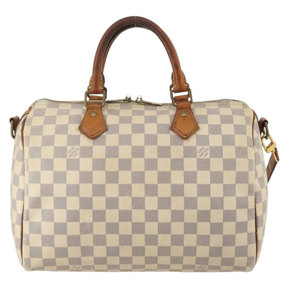 LOUIS VUITTON Damier Azur Speedy Bandouliere 30 Bag 2way N41052 LV Auth 198546