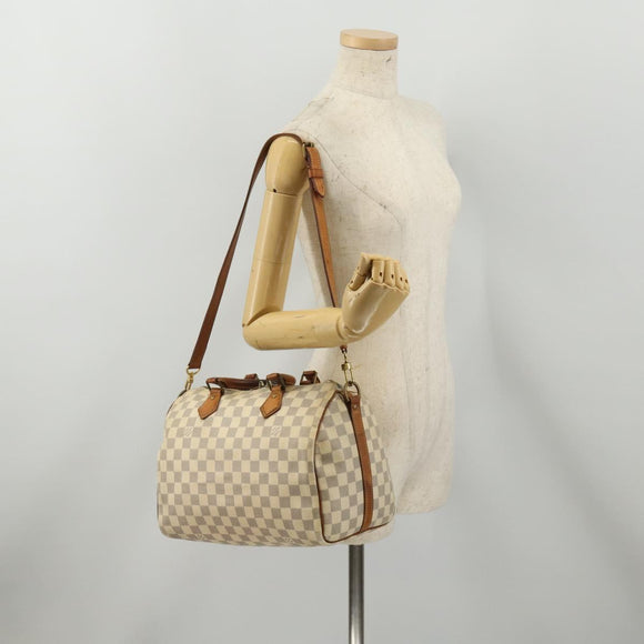 LOUIS VUITTON Damier Azur Speedy Bandouliere 30 Bag 2way N41052 LV Auth 198546