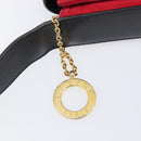 CELINE Circle Shoulder Bag Suede Red Gold Auth 198547A-9