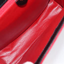 CELINE Circle Shoulder Bag Suede Red Gold Auth 198547A-11