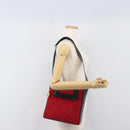 CELINE Circle Shoulder Bag Suede Red Gold Auth 198547A-23