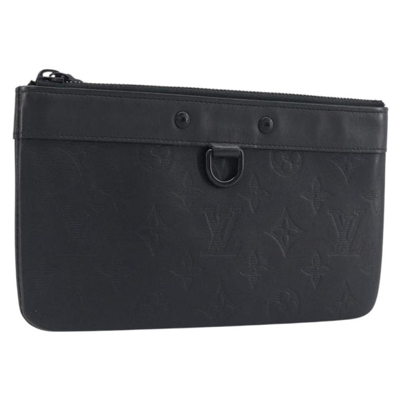 LOUIS VUITTON Monogram Shadow Pochette Discovery PM Black M44335 LV Auth 198551A