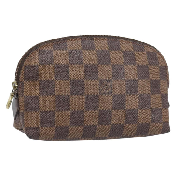 LOUIS VUITTON Damier Ebene Pochette Cosmetic PM Pouch N47516 LV Auth 198553