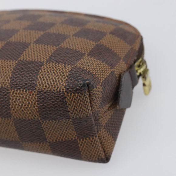 LOUIS VUITTON Damier Ebene Pochette Cosmetic PM Pouch N47516 LV Auth 198553