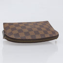 LOUIS VUITTON Damier Ebene Pochette Cosmetic PM Pouch N47516 LV Auth 198553-5