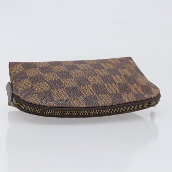 LOUIS VUITTON Damier Ebene Pochette Cosmetic PM Pouch N47516 LV Auth 198553