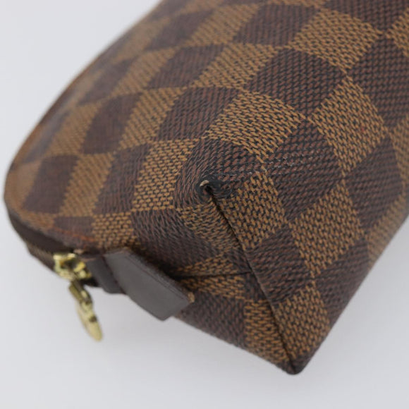LOUIS VUITTON Damier Ebene Pochette Cosmetic PM Pouch N47516 LV Auth 198553