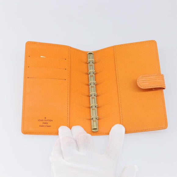 LOUIS VUITTON Epi Agenda PM Day Planner Cover Orange R2005H LV Auth 198554A