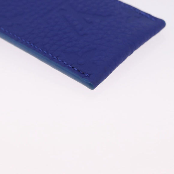 LOUIS VUITTON Monogram Emboss Pen Case Blue GI1199 LV Auth 198556M