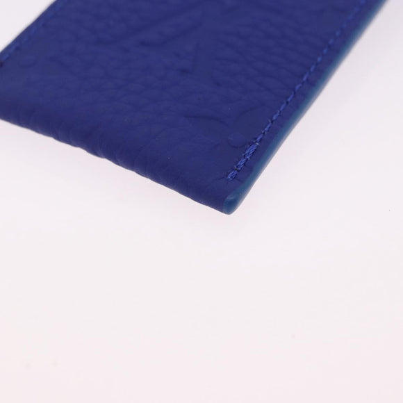 LOUIS VUITTON Monogram Emboss Pen Case Blue GI1199 LV Auth 198556M