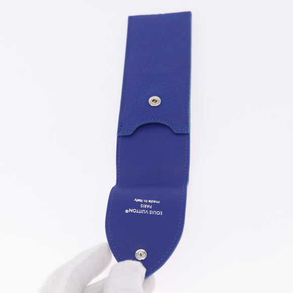LOUIS VUITTON Monogram Emboss Pen Case Blue GI1199 LV Auth 198556M
