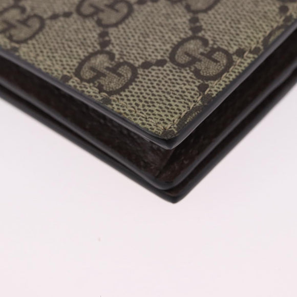 GUCCI BNF GG Supreme Compact Wallet PVC Leather Beige Yellow 701009 Auth 198557M