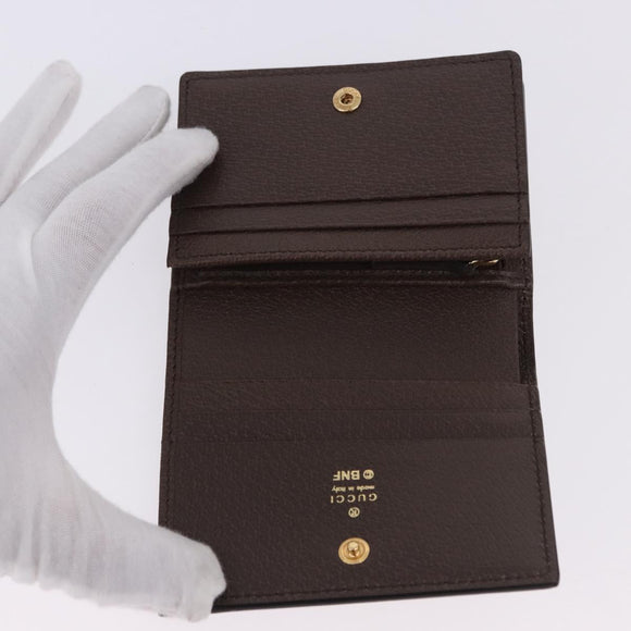 GUCCI BNF GG Supreme Compact Wallet PVC Leather Beige Yellow 701009 Auth 198557M
