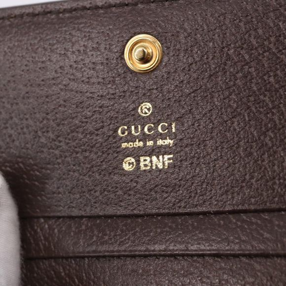 GUCCI BNF GG Supreme Compact Wallet PVC Leather Beige Yellow 701009 Auth 198557M