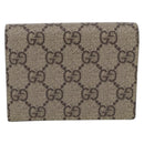 GUCCI BNF GG Supreme Compact Wallet PVC Leather Beige Yellow 701009 Auth 198557M-2