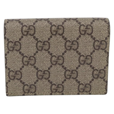 GUCCI BNF GG Supreme Compact Wallet PVC Leather Beige Yellow 701009 Auth 198557M - 0