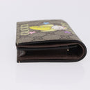 GUCCI BNF GG Supreme Compact Wallet PVC Leather Beige Yellow 701009 Auth 198557M-3