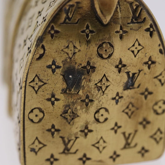 LOUIS VUITTON Monogram Keepall Motif Paperweight Metal Gold Tone LV Auth 198558A