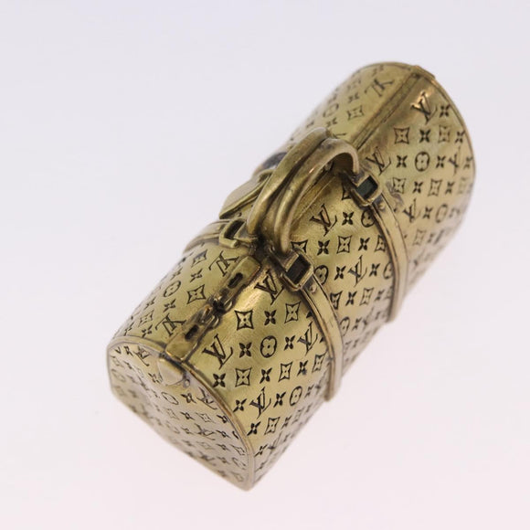 LOUIS VUITTON Monogram Keepall Motif Paperweight Metal Gold Tone LV Auth 198558A