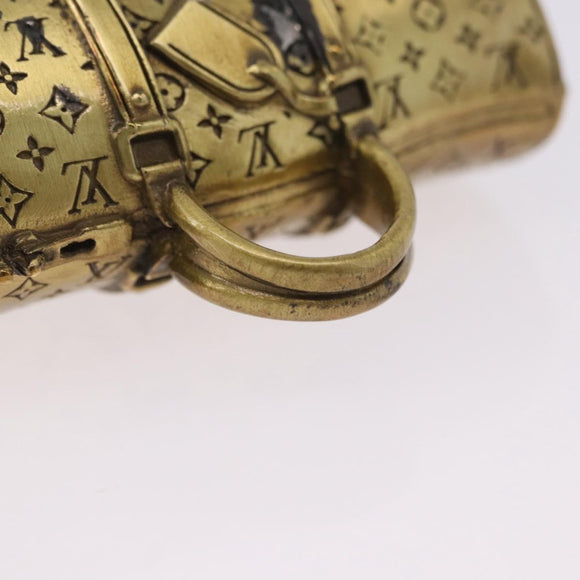 LOUIS VUITTON Monogram Keepall Motif Paperweight Metal Gold Tone LV Auth 198558A