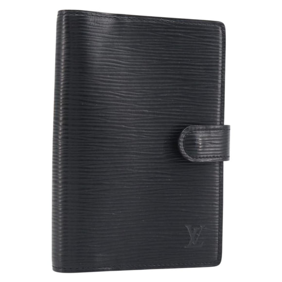 LOUIS VUITTON Epi Agenda PM Day Planner Cover Black R20052 LV Auth 198564A