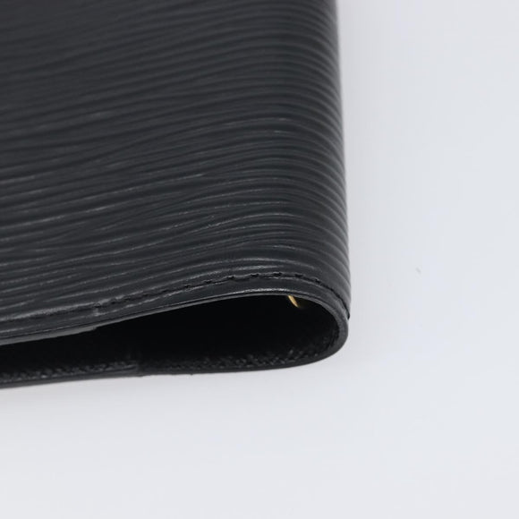 LOUIS VUITTON Epi Agenda PM Day Planner Cover Black R20052 LV Auth 198564A