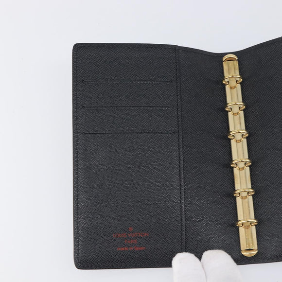 LOUIS VUITTON Epi Agenda PM Day Planner Cover Black R20052 LV Auth 198564A