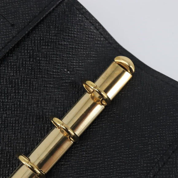 LOUIS VUITTON Epi Agenda PM Day Planner Cover Black R20052 LV Auth 198564A