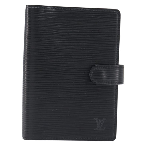 LOUIS VUITTON Epi Agenda PM Day Planner Cover Black R20052 LV Auth 198564A